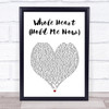 Hillsong United Whole Heart (Hold Me Now) White Heart Song Lyric Wall Art Print