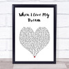 David Bowie When I Live My Dream White Heart Song Lyric Wall Art Print