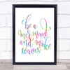 Be A Mermaid Rainbow Quote Print