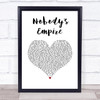 Belle & Sebastian Nobody's Empire White Heart Song Lyric Wall Art Print