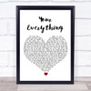 Keith Urban Your Everything White Heart Song Lyric Wall Art Print