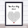 Liverpool Express You Are My Love White Heart Song Lyric Wall Art Print