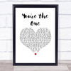 The Unkool Hillbillies You're the One White Heart Song Lyric Wall Art Print