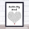 Khalid & John Mayer Outta My Head White Heart Song Lyric Wall Art Print