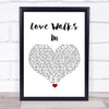 Van Halen Love Walks In White Heart Song Lyric Wall Art Print