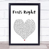 Lemar Feels Right White Heart Song Lyric Wall Art Print