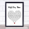 Stick Figure All For You White Heart Song Lyric Wall Art Print