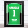 Grandad No.1 Football Shirt Green Personalized Dad Father's Day Gift Print