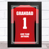 Grandad No.1 Football Shirt Red Personalized Dad Father's Day Gift Print