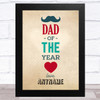 Hipster Dad Of The Year Personalized Dad Father's Day Gift Wall Art Print