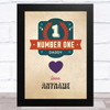 Number One Dad Vintage Personalized Dad Father's Day Gift Wall Art Print