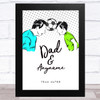 Team Mates Father & Son Personalized Dad Father's Day Gift Wall Art Print