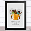 Dad, Son & Daughter Design 11 Personalized Dad Father's Day Gift Wall Art Print