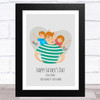 Dad, Son & Daughter Design 14 Personalized Dad Father's Day Gift Wall Art Print