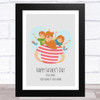 Dad, Son & Daughter Design 2 Personalized Dad Father's Day Gift Wall Art Print