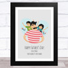 Dad, Son & Daughter Design 5 Personalized Dad Father's Day Gift Wall Art Print