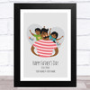 Dad, Son & Daughter Design 7 Personalized Dad Father's Day Gift Wall Art Print