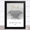 Dad Quote Grey & Gold Text Dad Personalized Dad Father's Day Gift Wall Art Print