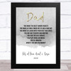 Grey & Gold Dad Personalized Dad Father's Day Gift Wall Art Print