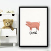 Pig Hand Drawn Simple Wall Art Print