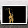 Richard Ashcroft Stage Guitar Silhouette Black & Grunge Wall Art Print