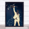 Richard Ashcroft Guitar Blue Fade Splatter Wall Art Print
