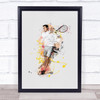 Roger Federer Watercolor Splatter Drip Wall Art Print