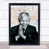 Nelson Mandela Peach Word Abstract Wall Art Print