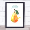 Funny Fruit Cracking Watercolor Pear Wall Art Print