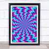 Psychedelic Zig Zag Purple Blue Wall Art Print