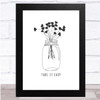 Pretty Jar Flowers Take It Easy Quote Wall Art Print