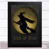 Witch Gold Moon Trick Or Treat Wall Art Print