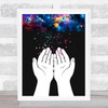 Cosmo Galaxy Little Stars Hands Wall Art Print