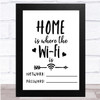 Home Is Where The Wi-Fi Wall Art Print Home Is Where The Wi-Fi Wall Art Print