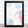 Botanical Flower Woman You're Naturally Beautiful Pink & Blue Wall Art Print Botanical Flower Woman You're Naturally Beautiful Pink & Blue Wall Art Print