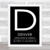 Denver United States Of America Wall Art Print