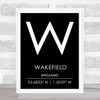 Wakefield England Wall Art Print