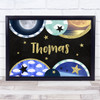 Landscape Universe Chalk Gold Any Name Personalized Wall Art Print