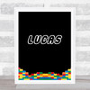 Lego Black Stack Any Name Personalized Wall Art Print
