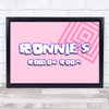 Roblox Pink Square Pattern Any Name Personalized Wall Art Print