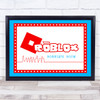 Roblox Red Logo City Line Art Any Name Personalized Wall Art Print