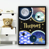 Universe Imagery Chalk Gold Sparkle Any Name Personalized Wall Art Print