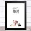 Cute Animals Piglet Any Names Room Personalized Wall Art Print