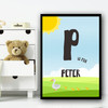 Duck And Ducklings Any Initial Any Name Personalized Wall Art Print