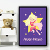 Girl Hero Blonde Hair Purple Any Name Personalized Wall Art Print