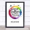 Thank You Magical Teacher Watercolour Rainbow Circle Personalized Wall Art Print