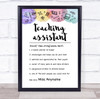 Watercolour Teaching Assistant Dictionary Definition Personalized Wall Art Print