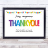 Teacher Thank You Rainbow Letters Personalized Wall Art Print