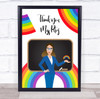 Thank You Teacher Personalized Rainbow Smart Wall Art Print