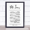 Teacher List Personalized Wall Art Print